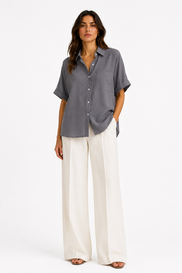 Blusa de Lino Mujer — Corte Suelto