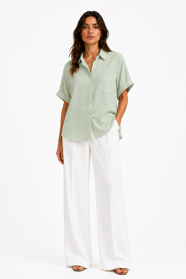 Blusa de Lino Mujer — Corte Suelto