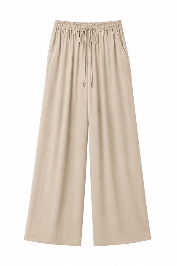 Pantalón Ancho de Lino Mujer — Corte Palazzo