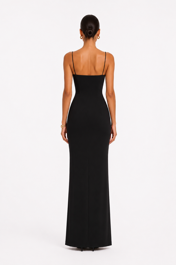 Vestido de tirantes pierna abierta