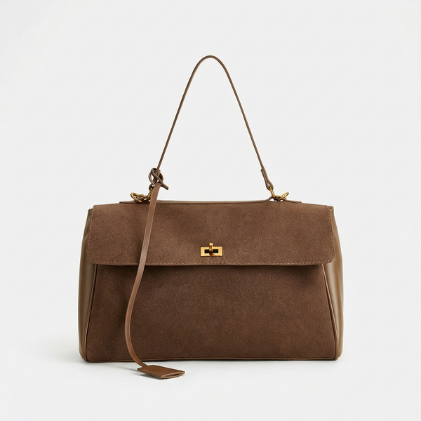 Sofia | Bolso Satchel Mujer Con Cierre Giratorio Dorado | Atemporal