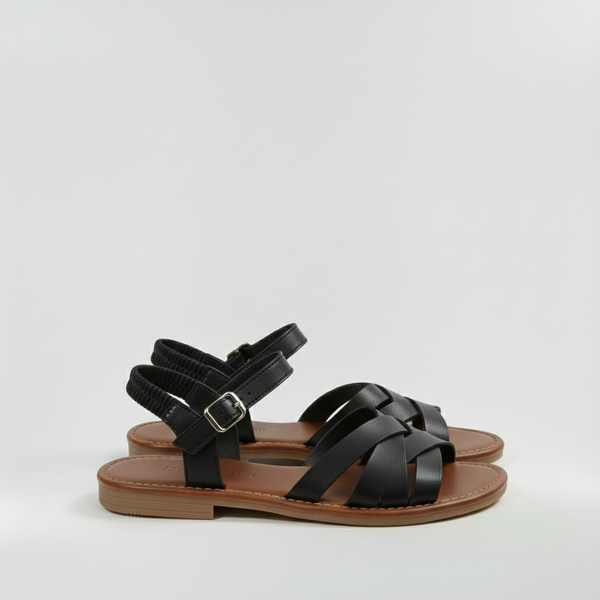 Sandalias planas para mujer con tiras anchas