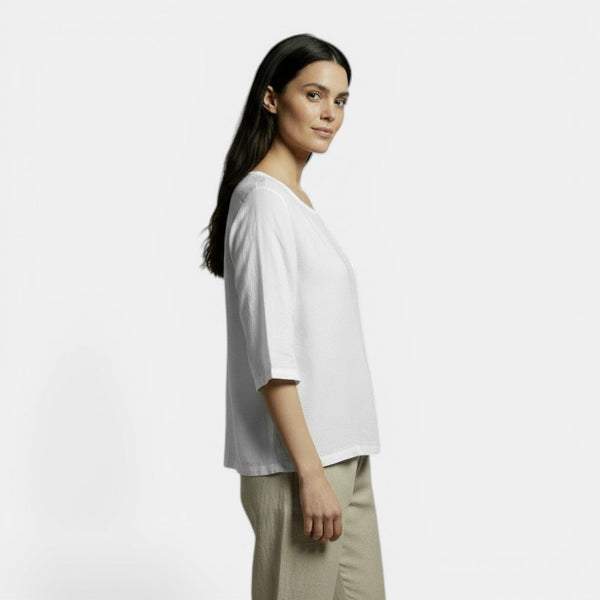 Camiseta Oversize Mujer Algodón Lino Suelta