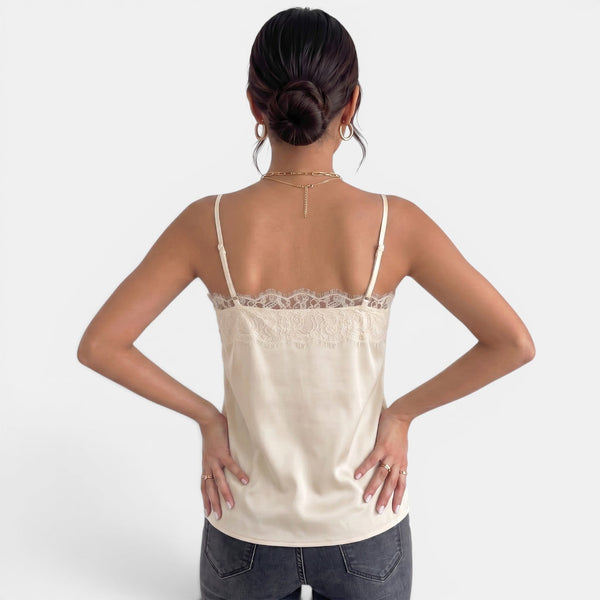 Camiseta Tirantes Mujer Encaje Cuello V