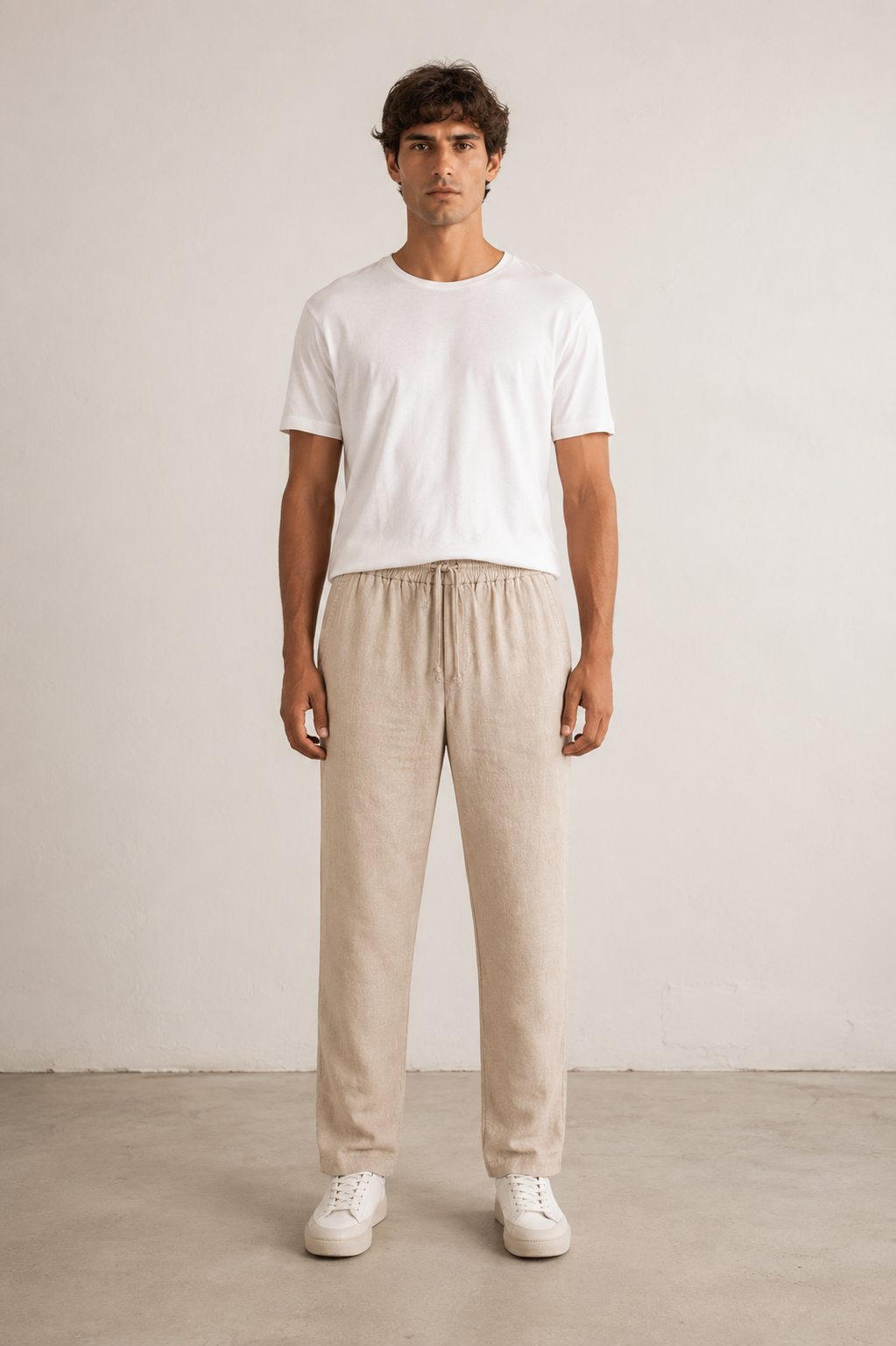 Hombre Pantalon Largo Lino