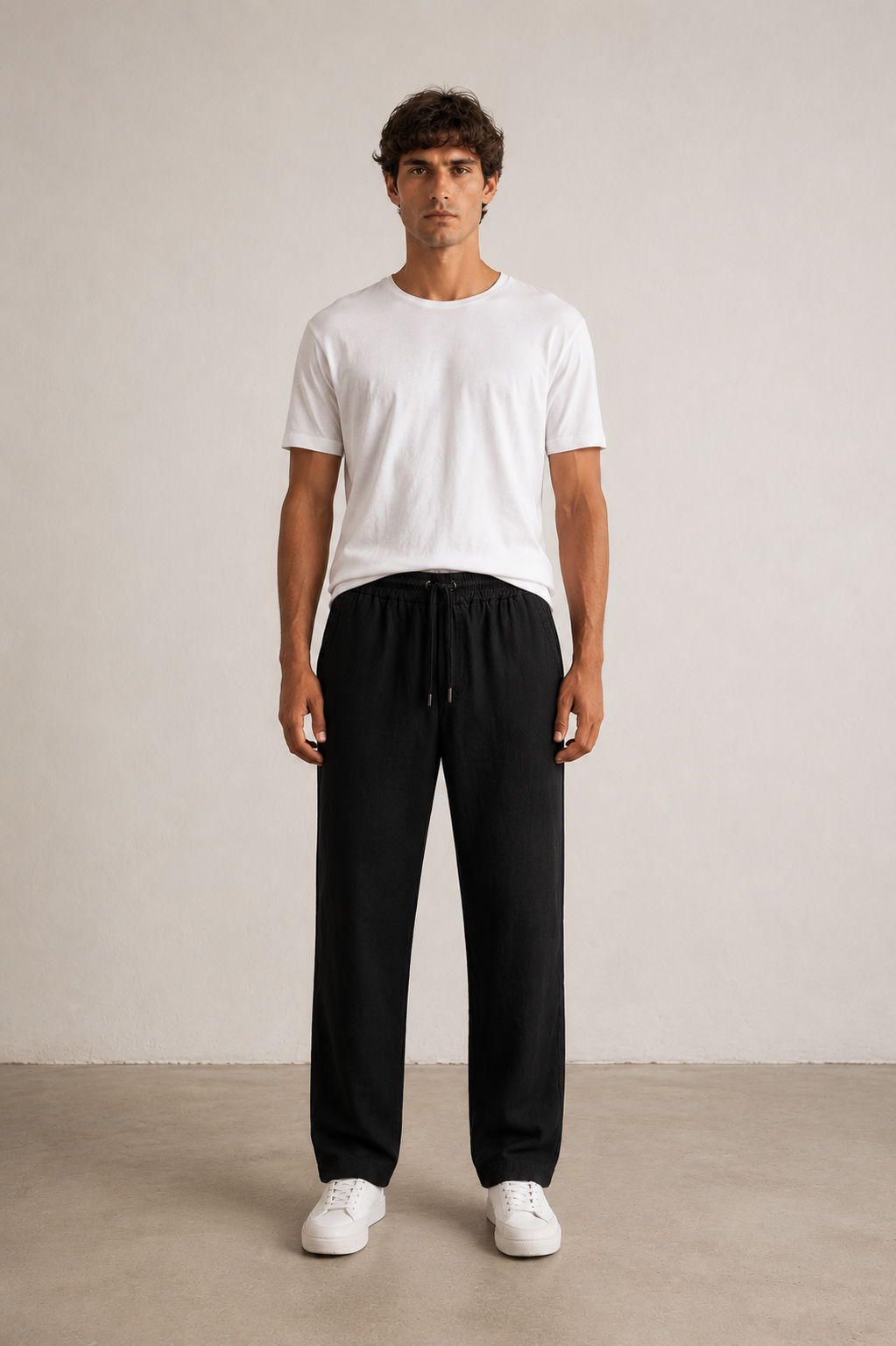 Hombre Pantalon Largo Lino
