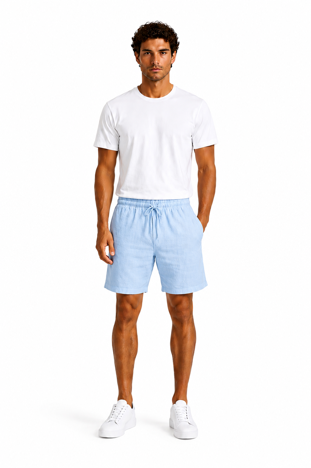 Hombre Pantalon Corto de Lino