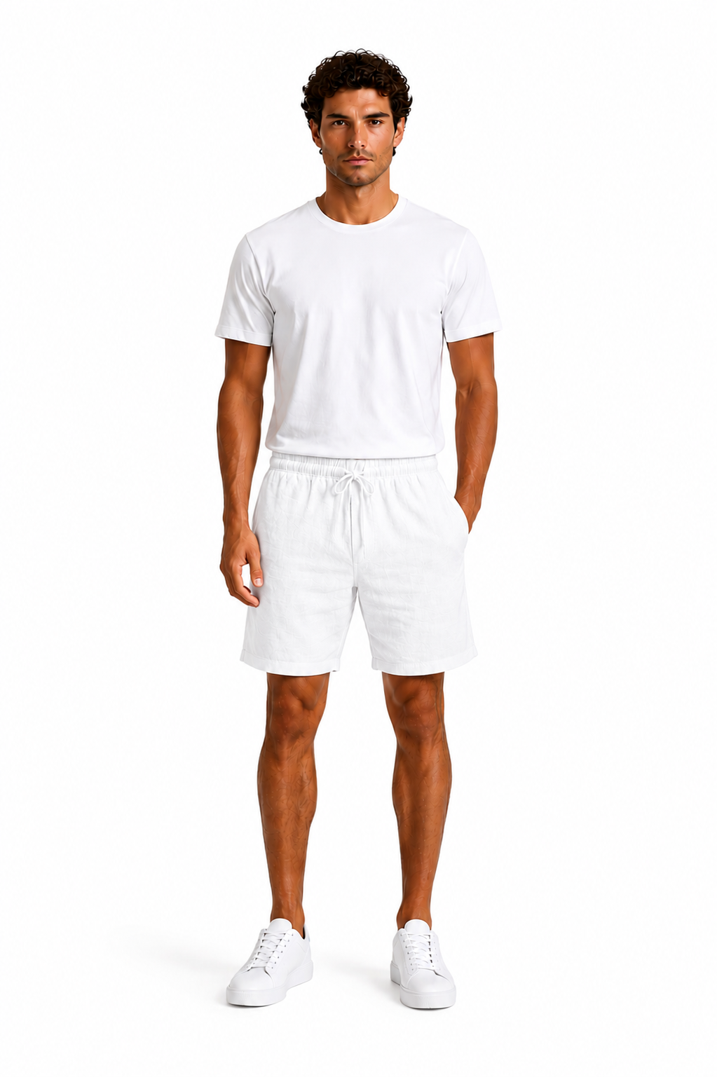 Hombre Pantalon Corto de Lino