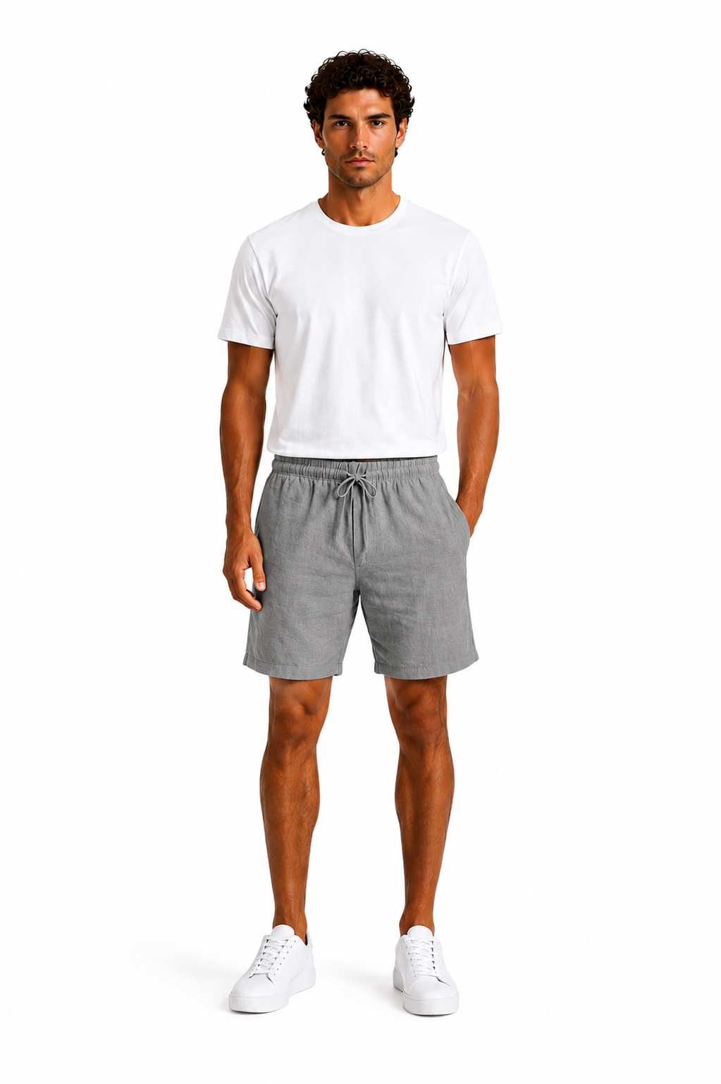 Hombre Pantalon Corto de Lino