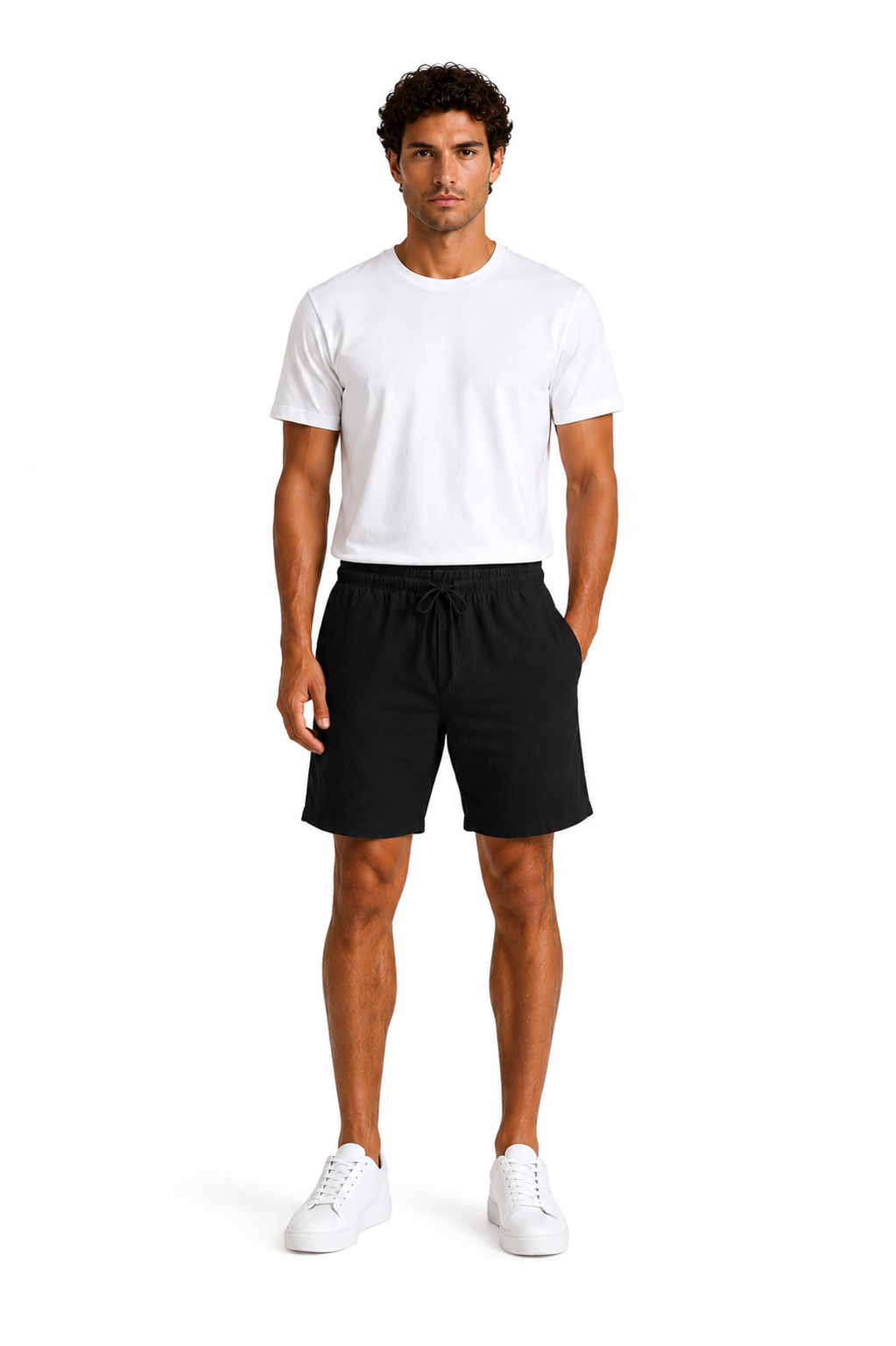 Hombre Pantalon Corto de Lino
