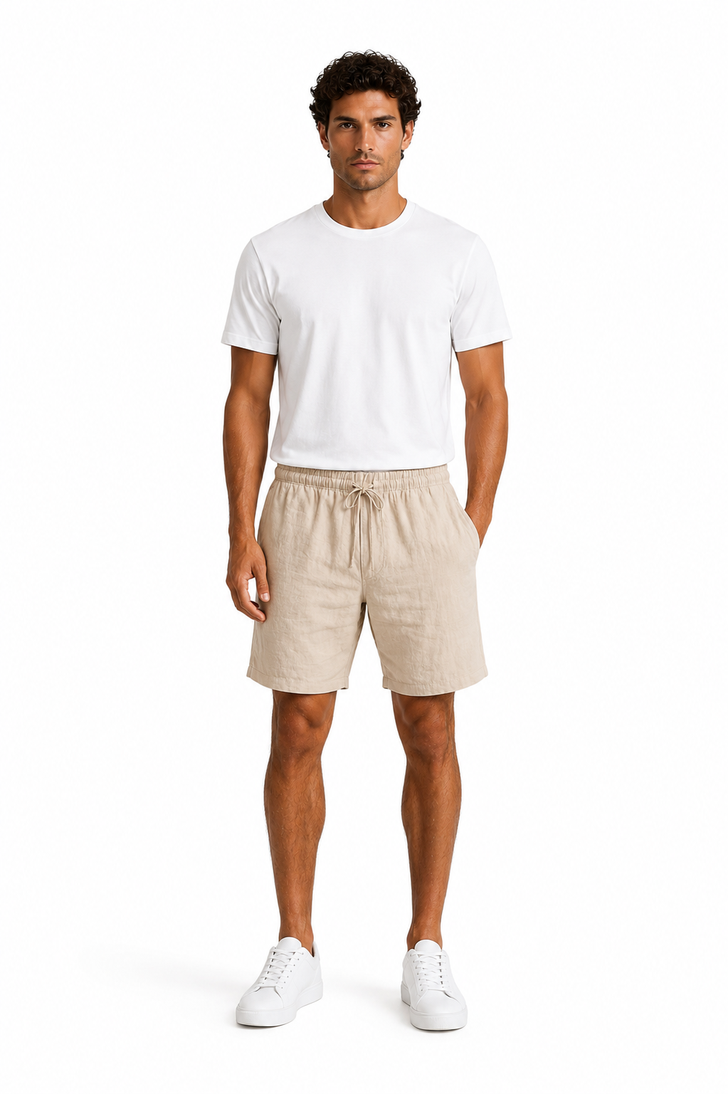 Hombre Pantalon Corto de Lino