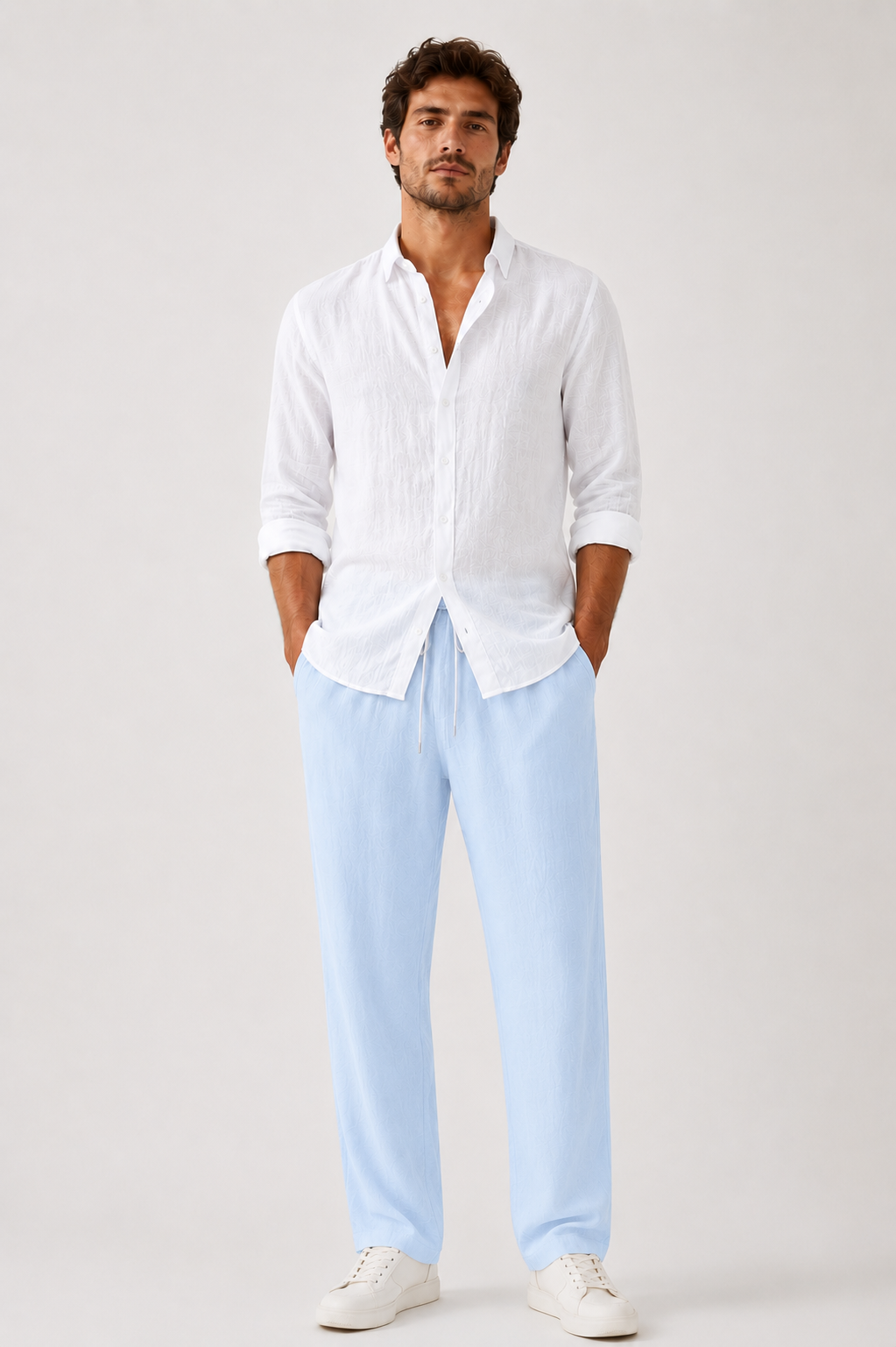 Hombre Pantalon Lino Pierna recta