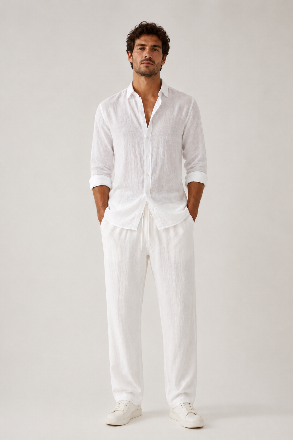 Hombre Pantalon Lino Pierna recta