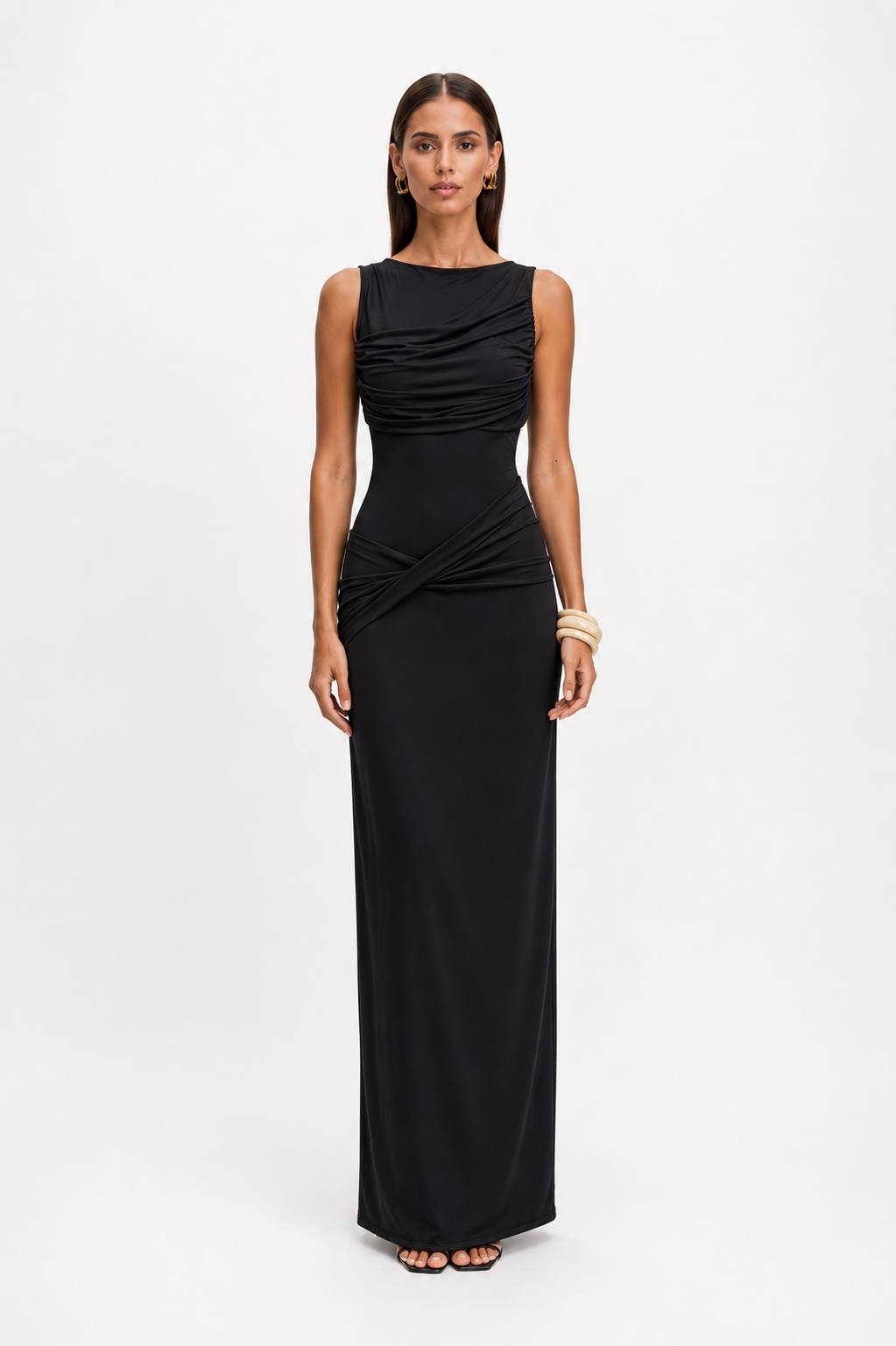 Vestido largo con espalda descubierta