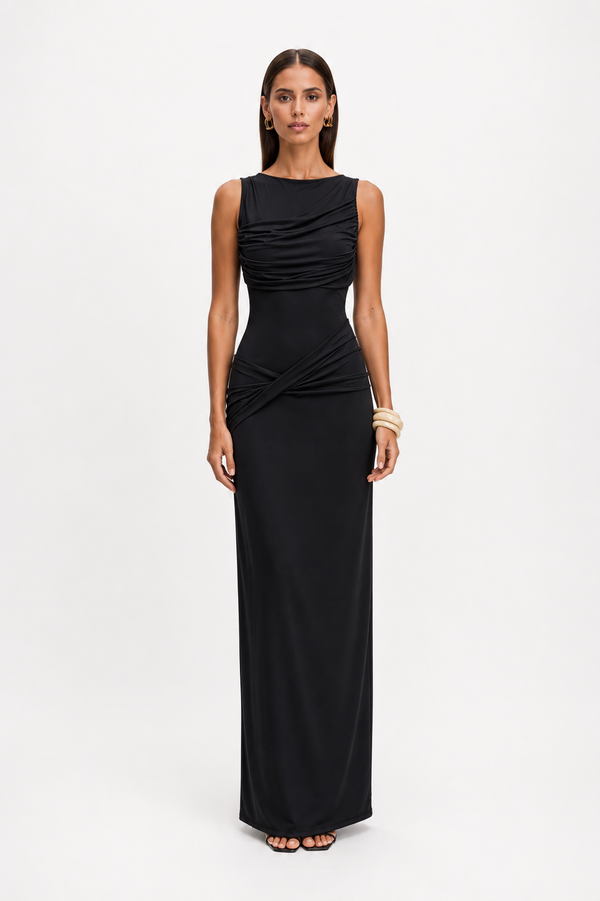 Vestido largo con espalda descubierta