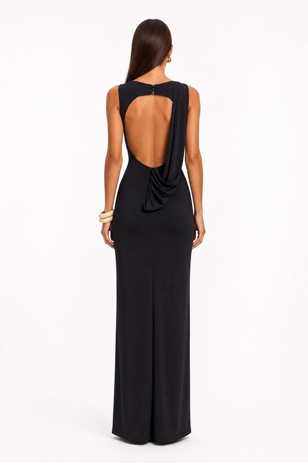 Vestido largo con espalda descubierta