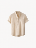 Camisa de Lino/Algodón Hombre — Cuello Henley