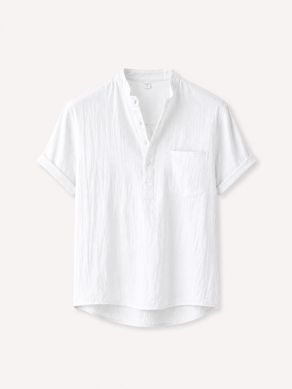 Camisa de Lino/Algodón Hombre — Cuello Henley