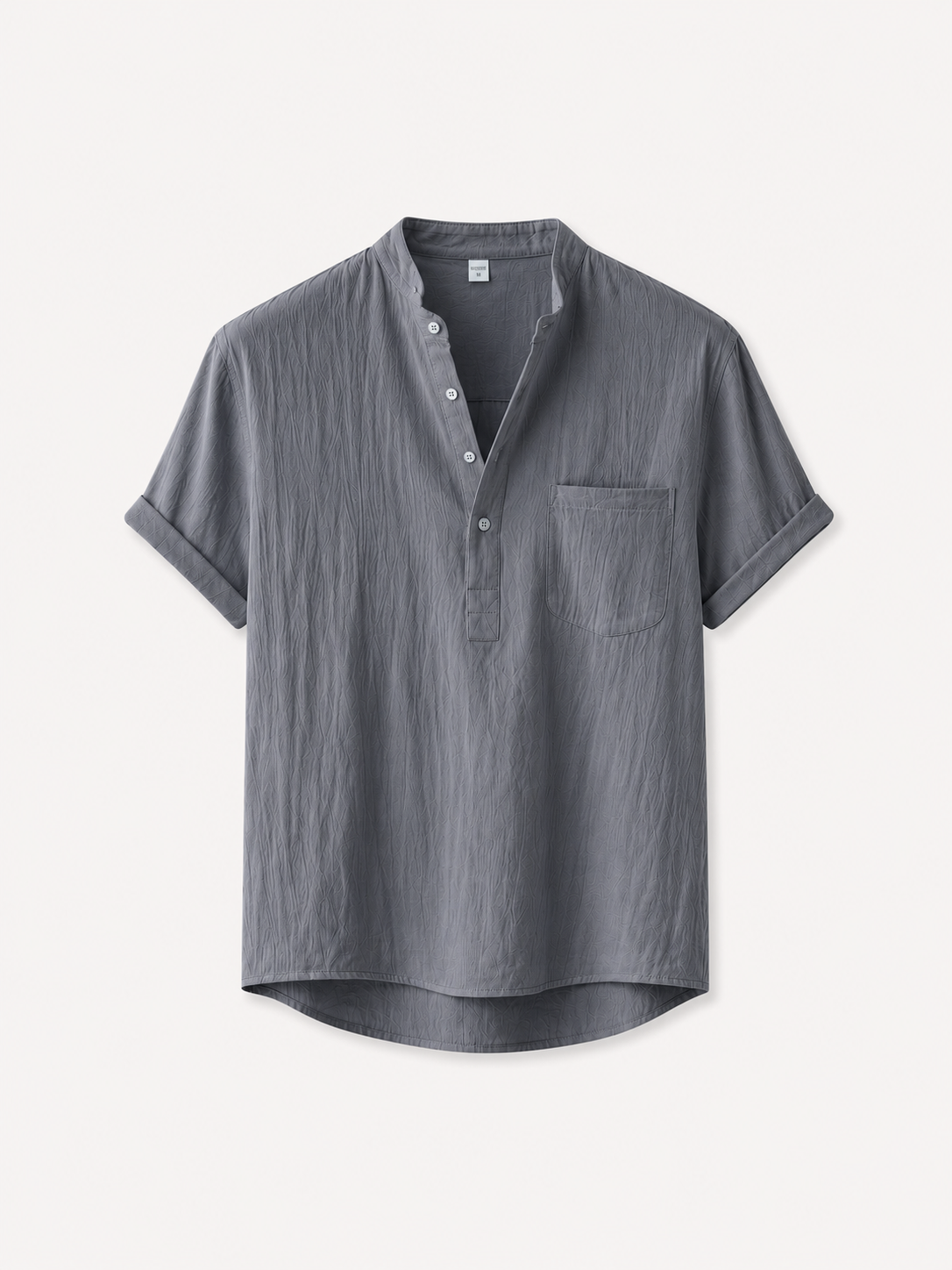Camisa de Lino/Algodón Hombre — Cuello Henley