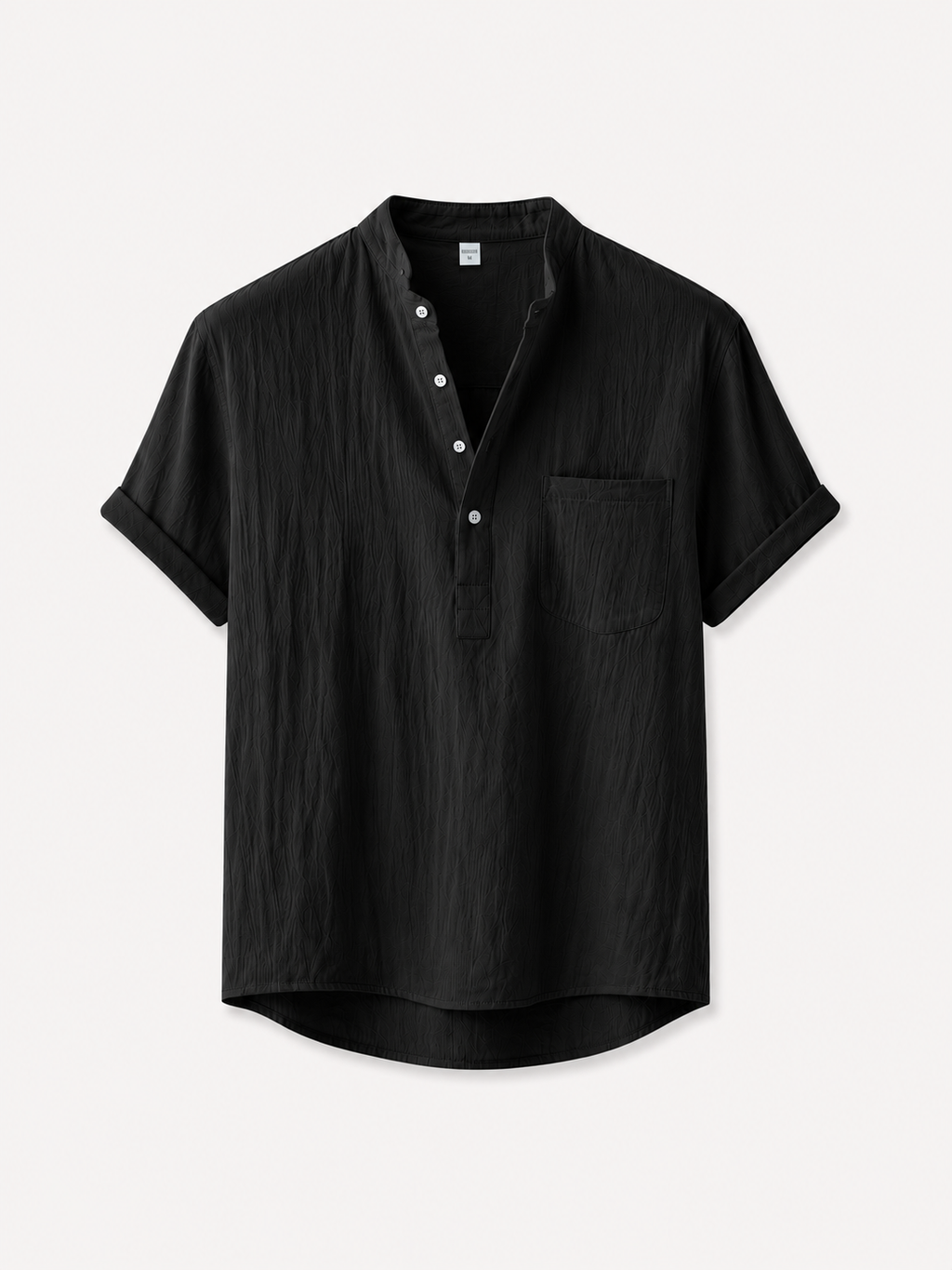 Camisa de Lino/Algodón Hombre — Cuello Henley