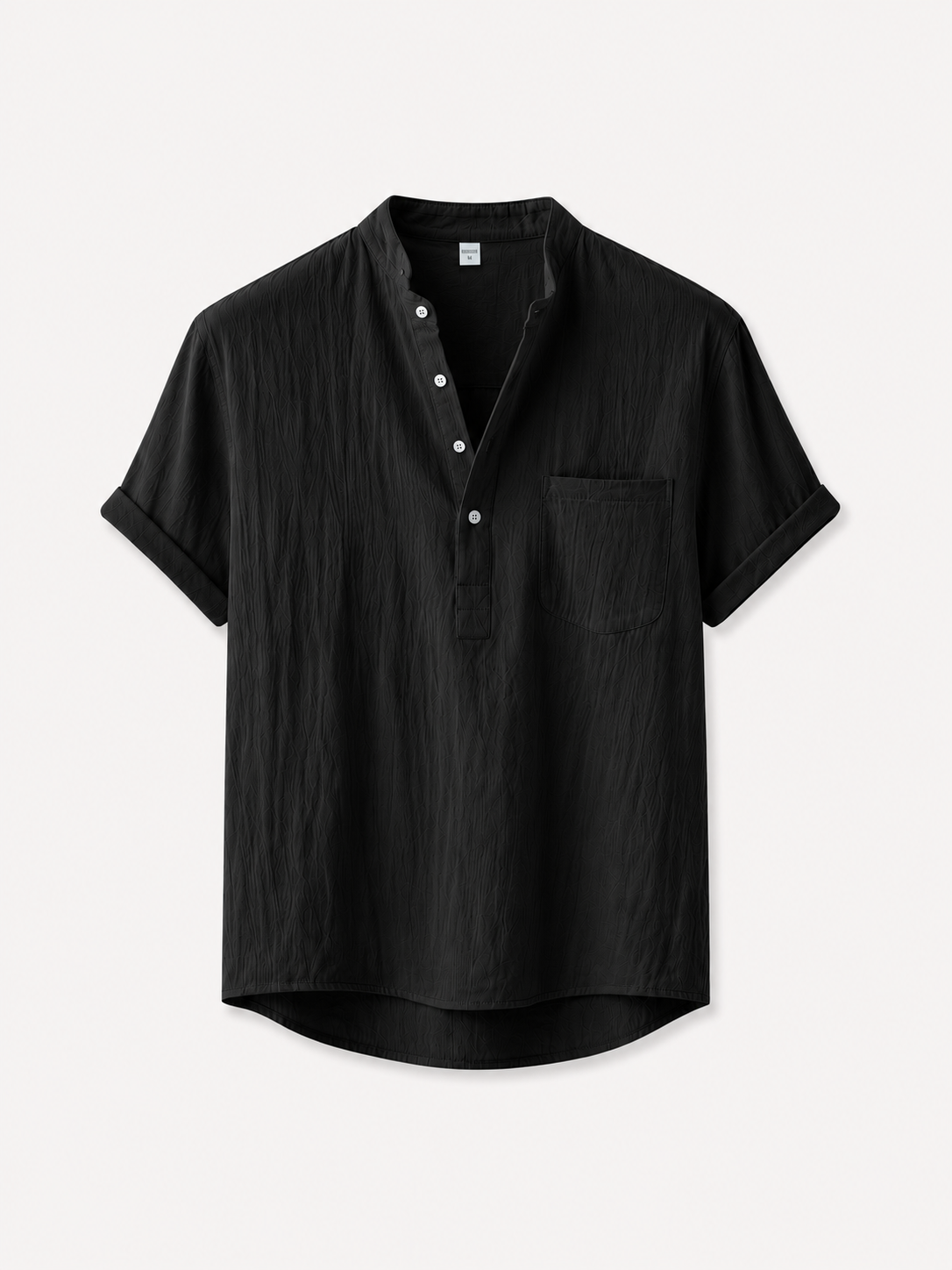 Camisa de Lino/Algodón Hombre — Cuello Henley