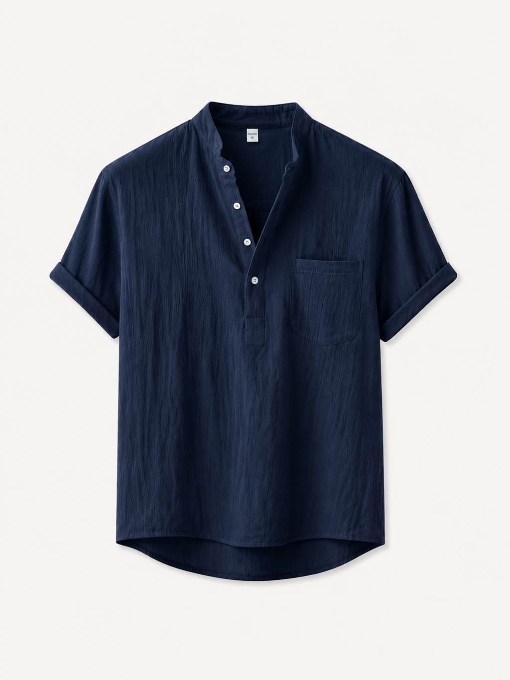 Camisa de Lino/Algodón Hombre — Cuello Henley