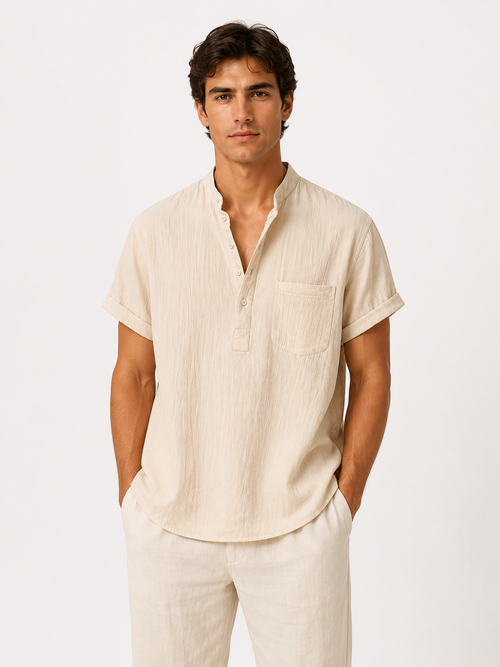 Camiseta De lino/Algodón