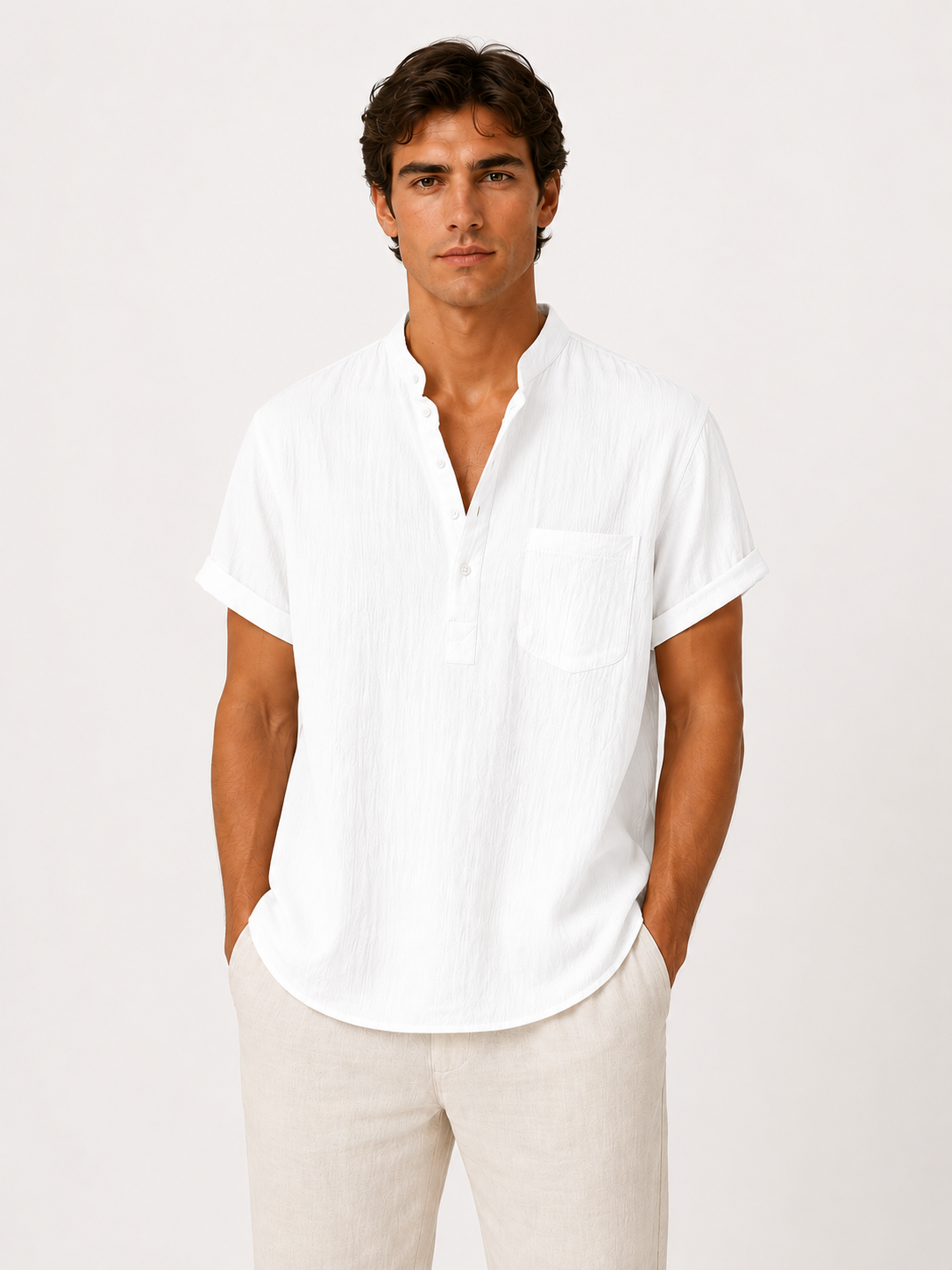 Camiseta De lino/Algodón