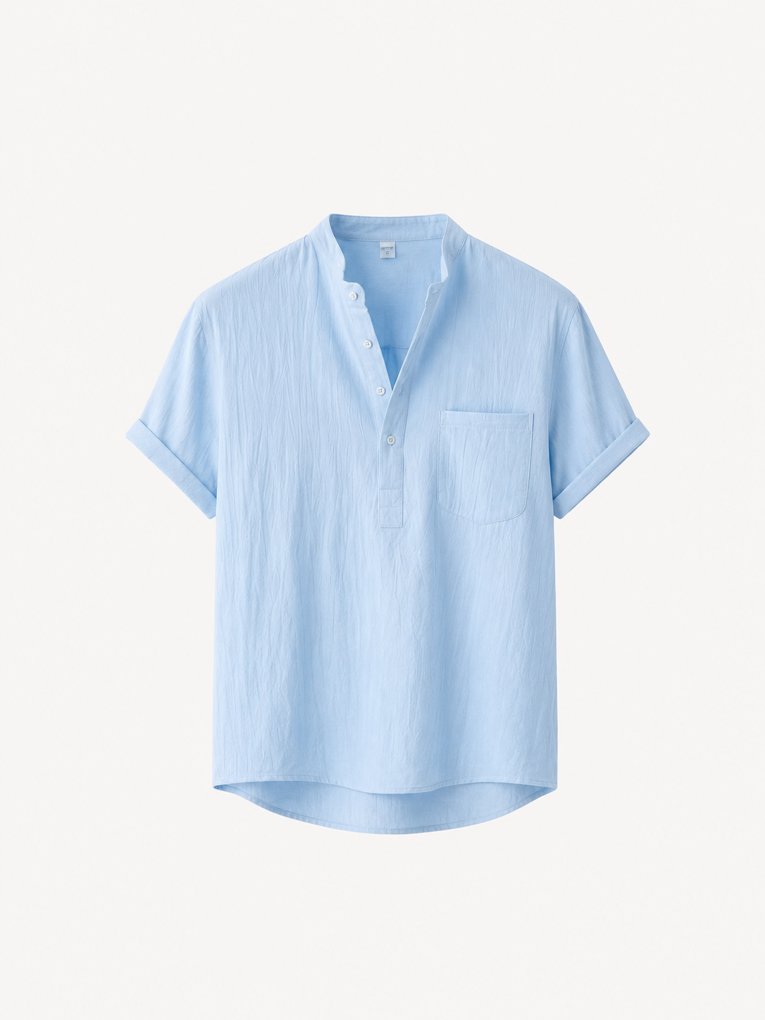 Camisa de Lino/Algodón Hombre — Cuello Henley