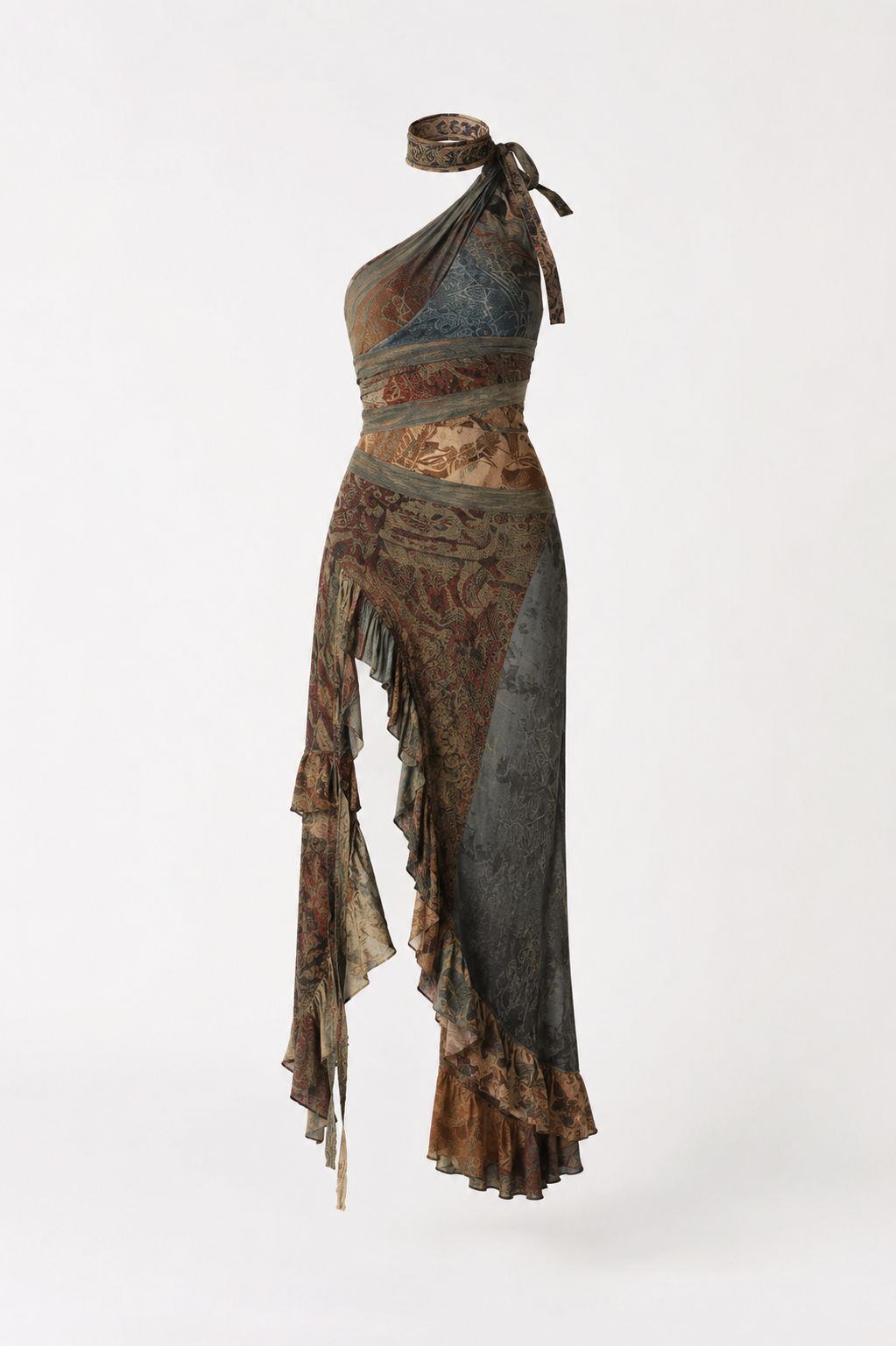 ZAYA | VESTIDO MAXI BOHO ASIMÉTRICO