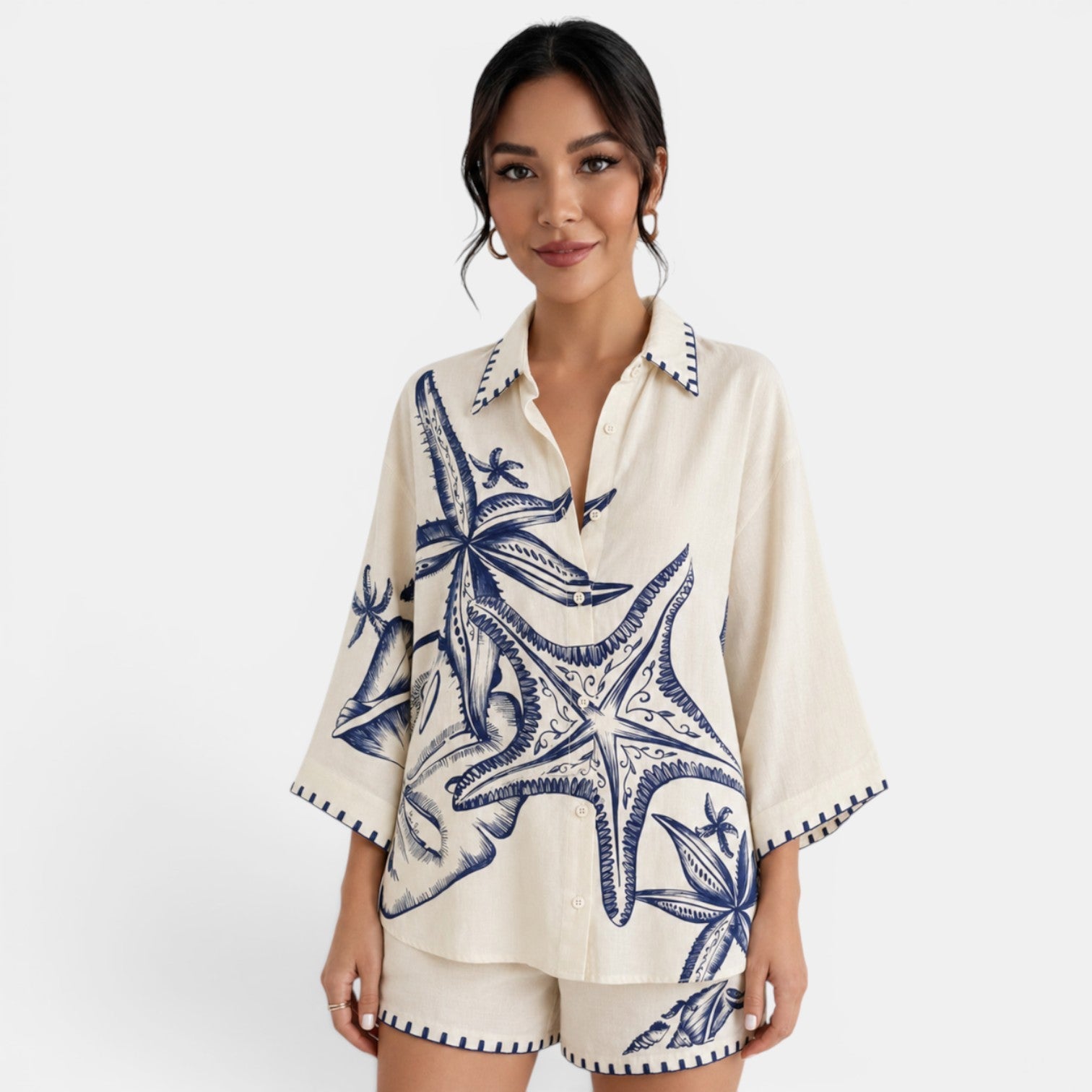 Conjunto Mediterráneo Beige con Lino