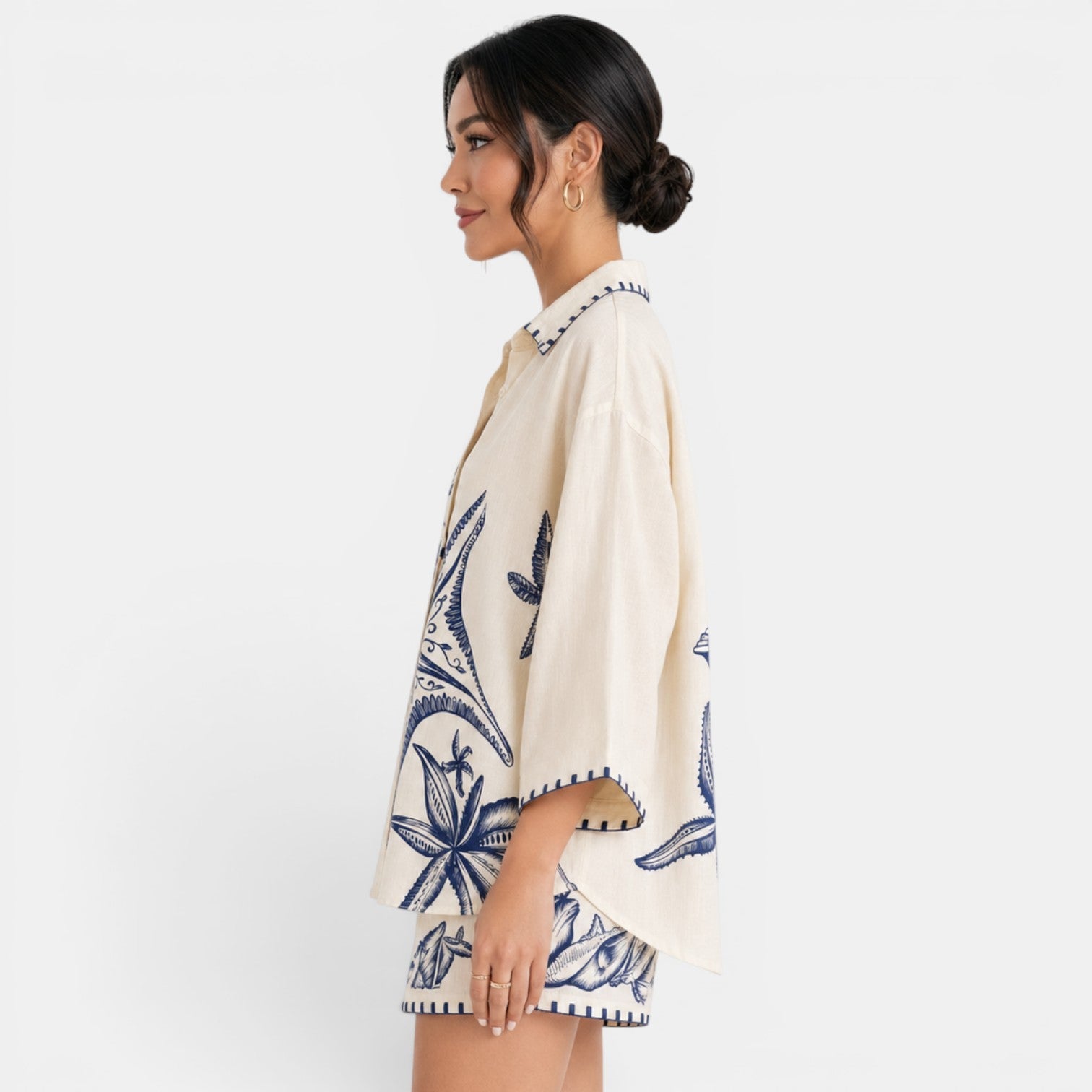 Conjunto Mediterráneo Beige con Lino