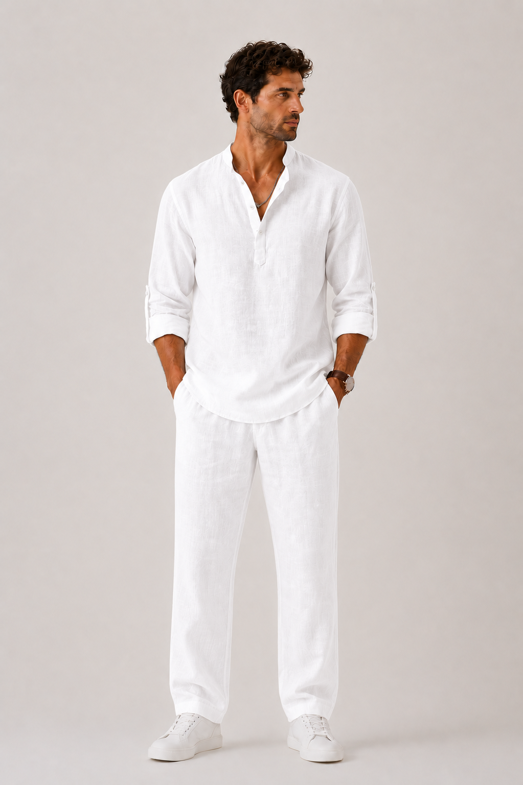 Hombre Camisa de Lino