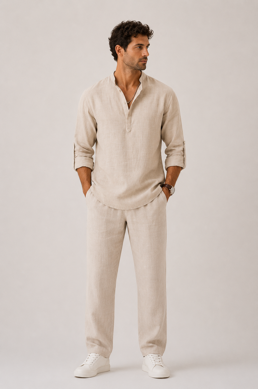 Hombre Camisa de Lino
