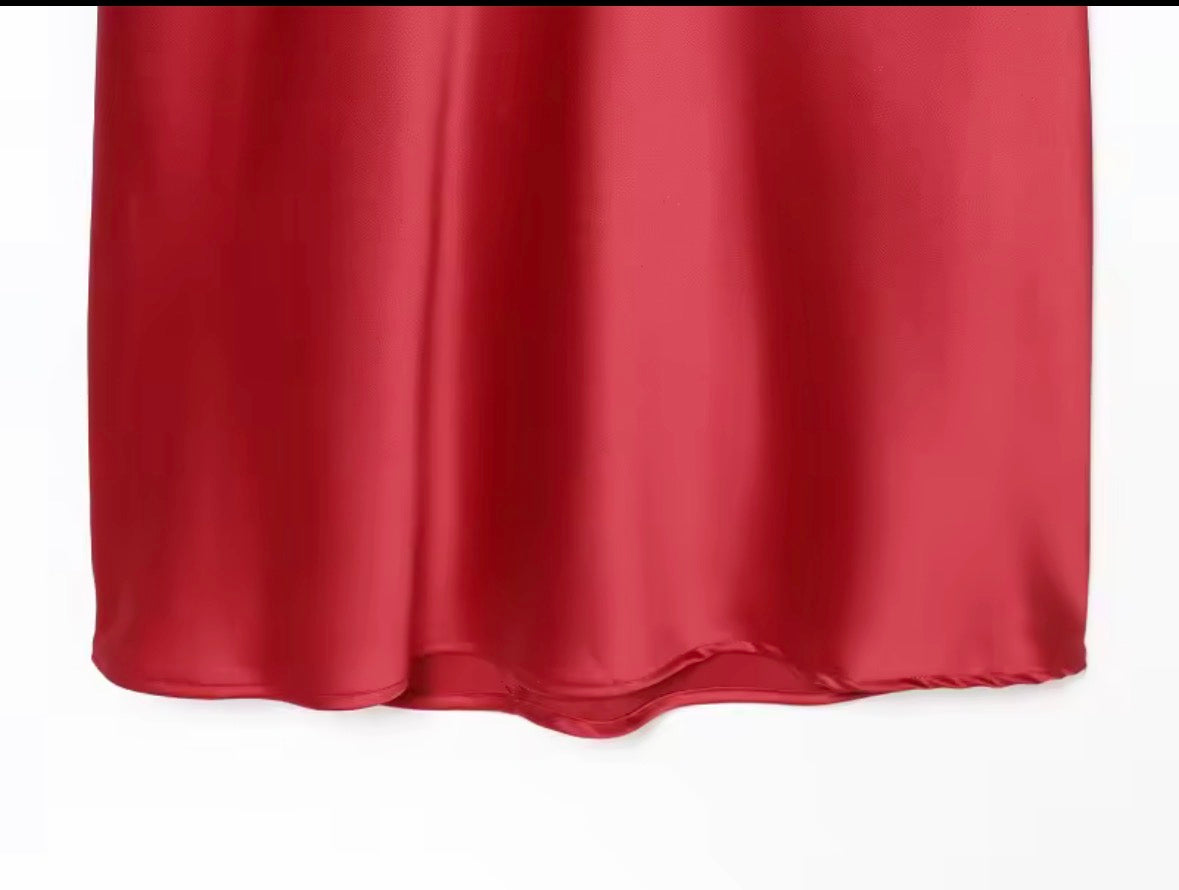 Vestido Verona | Vestido Largo de Satén con Cuello Halter y Espalda Descubierta