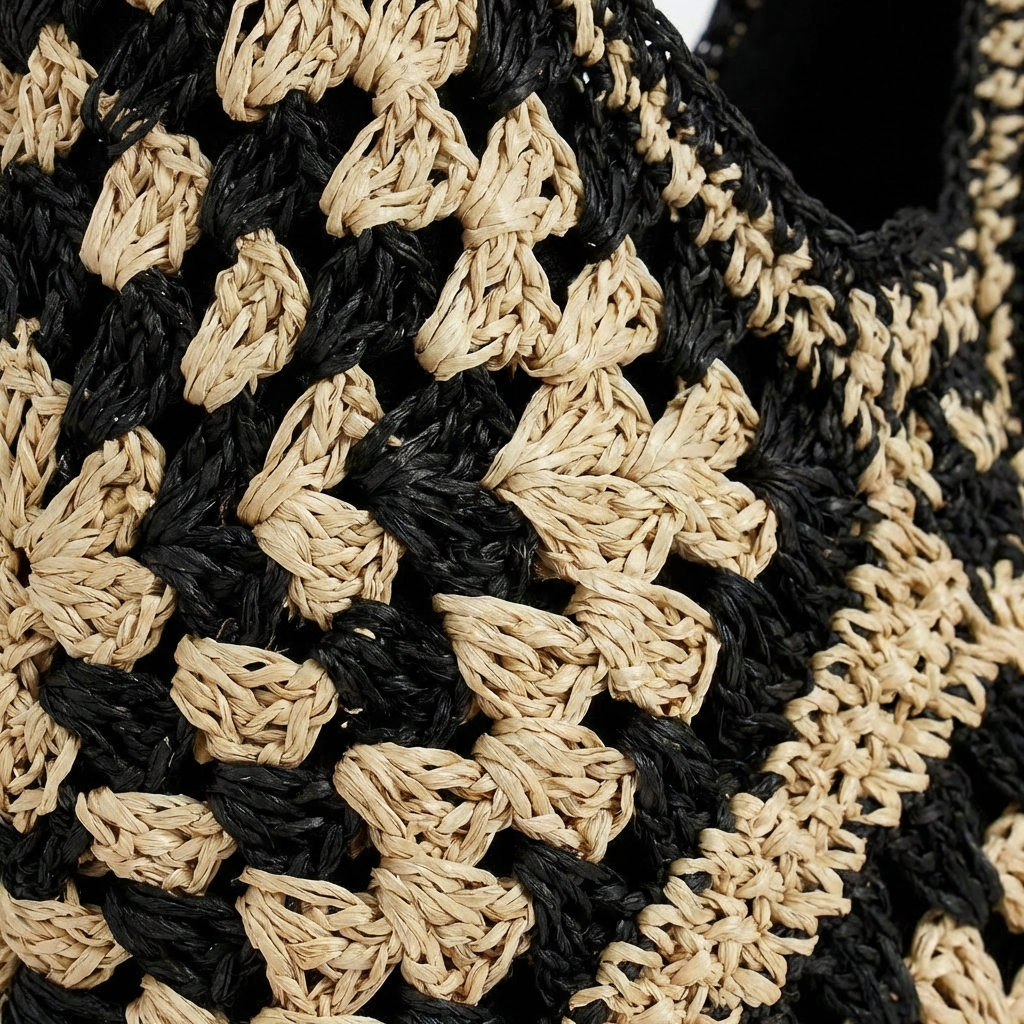 Luna | Bolso Tote Mujer Con Crochet Artesanal Y Diseño Bicolor | Boho Chic