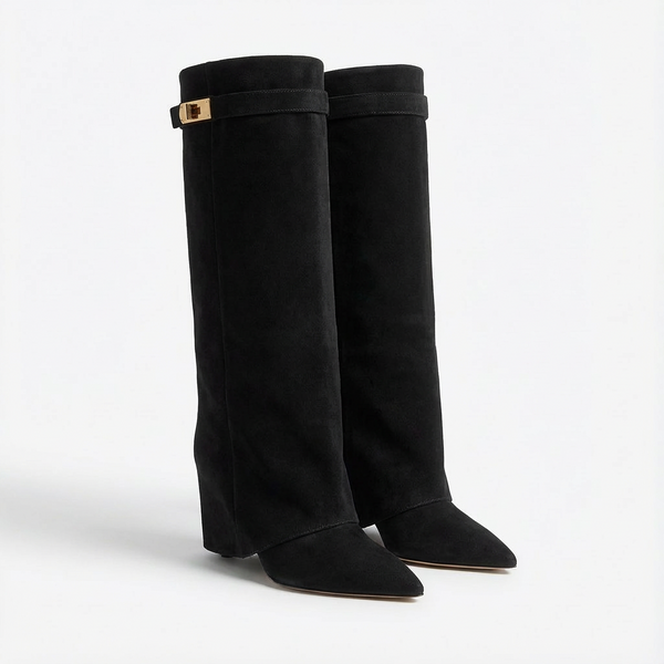 Nicole | Botas de Mujer hasta la Rodilla con Tacón Ancho y Punta Estilizada