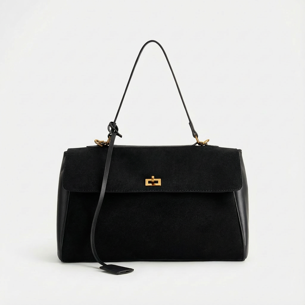 Sofia | Bolso Satchel Mujer Con Cierre Giratorio Dorado | Atemporal