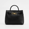Valeria | Bolso de Mano Mujer Con Trenzado Intrecciato Y Cierre Dorado | Lujo