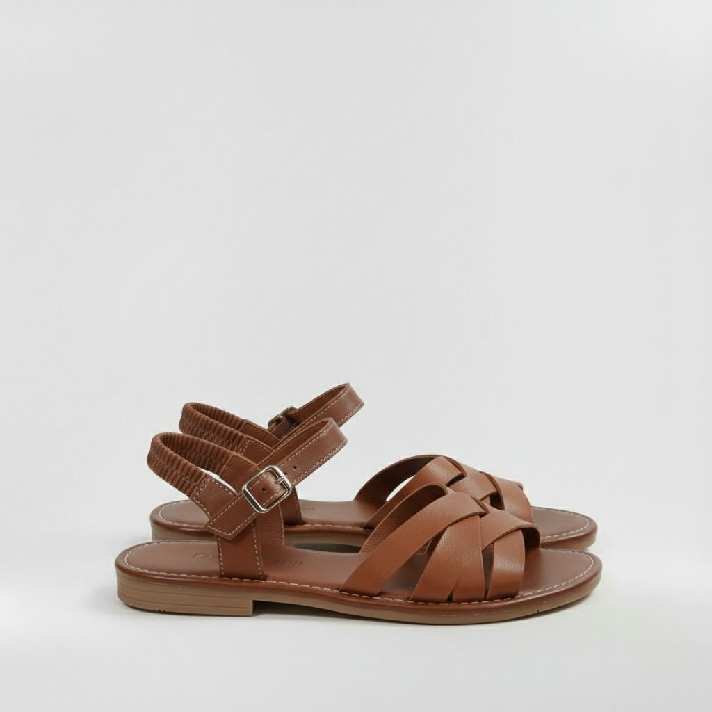 Sandalias planas para mujer con tiras anchas