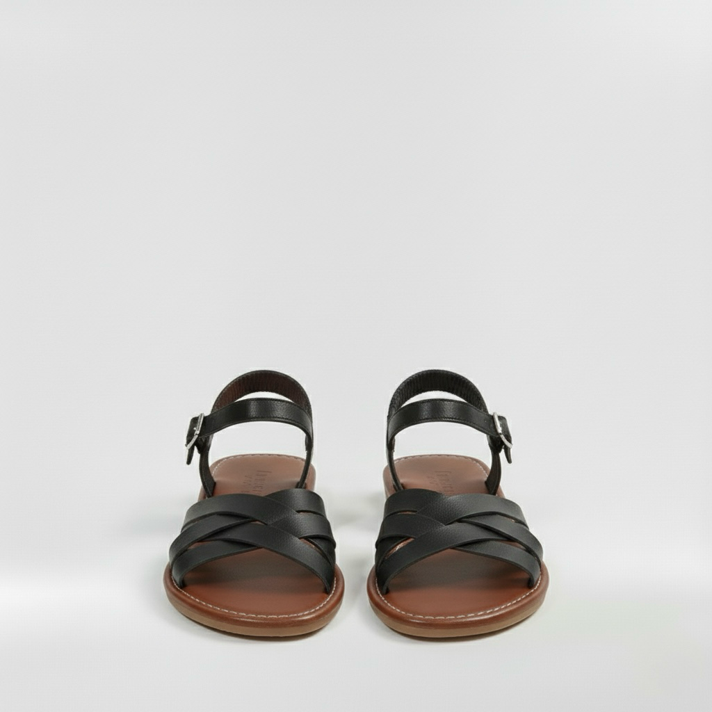 Sandalias planas para mujer con tiras anchas