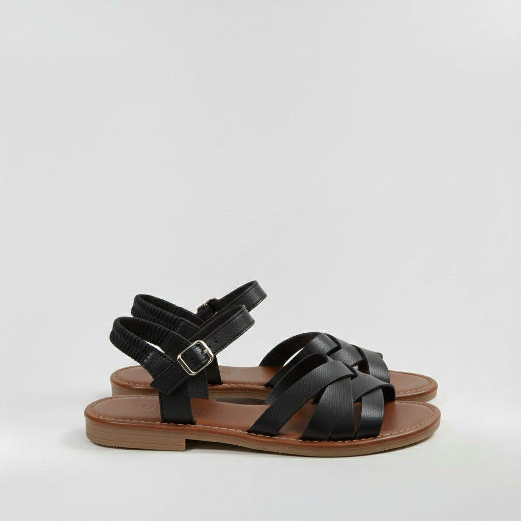 Sandalias planas para mujer con tiras anchas