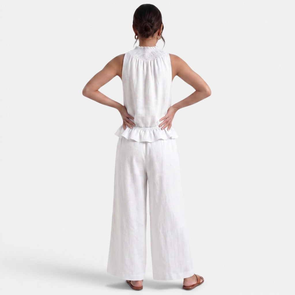Conjunto Lino Mujer Verano Sin Mangas