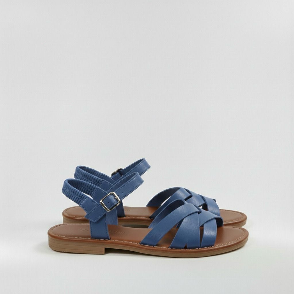 Sandalias planas para mujer con tiras anchas