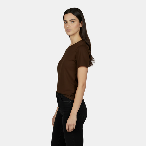 Camiseta Algodón Mujer Básica - Corte Holgado y Manga Corta