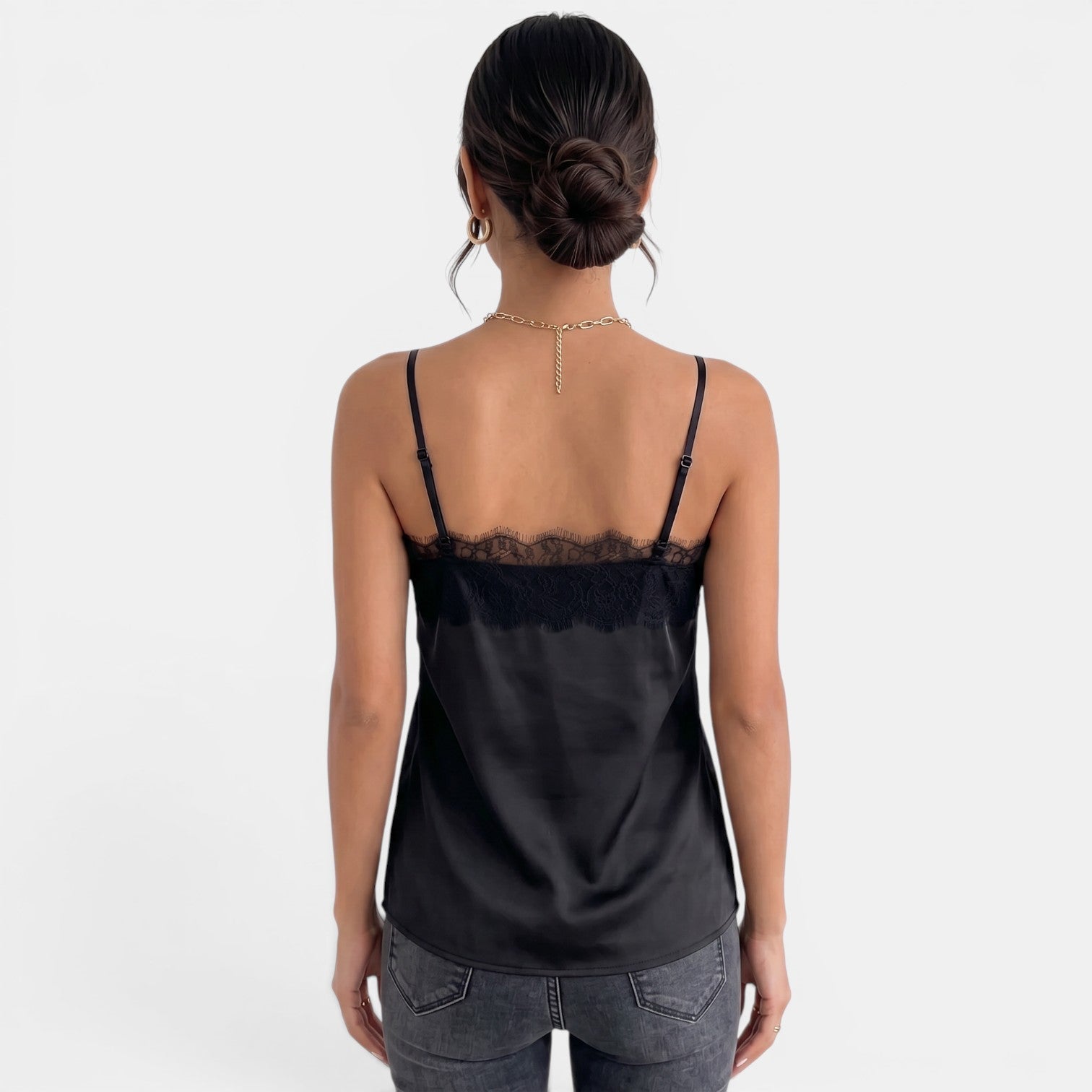 Camiseta Tirantes Mujer Encaje Cuello V