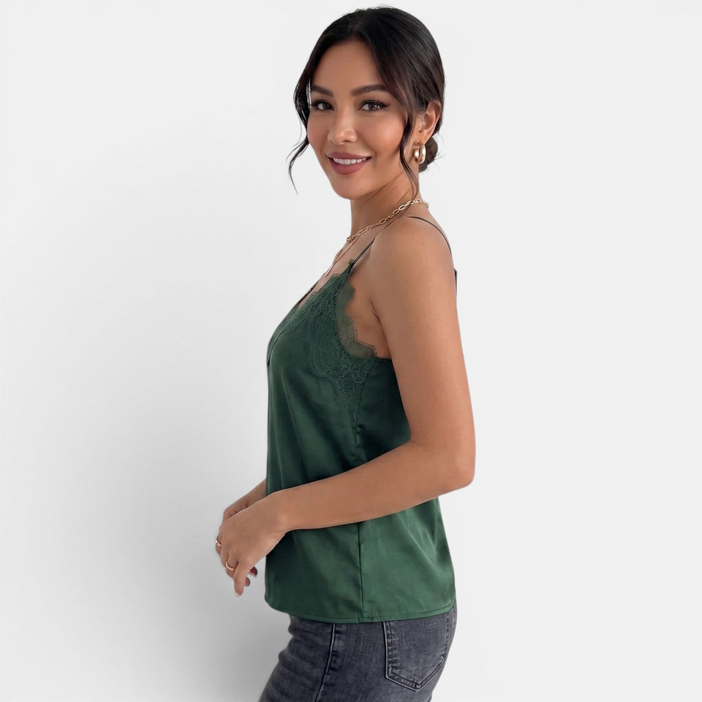 Camiseta Tirantes Mujer Encaje Cuello V