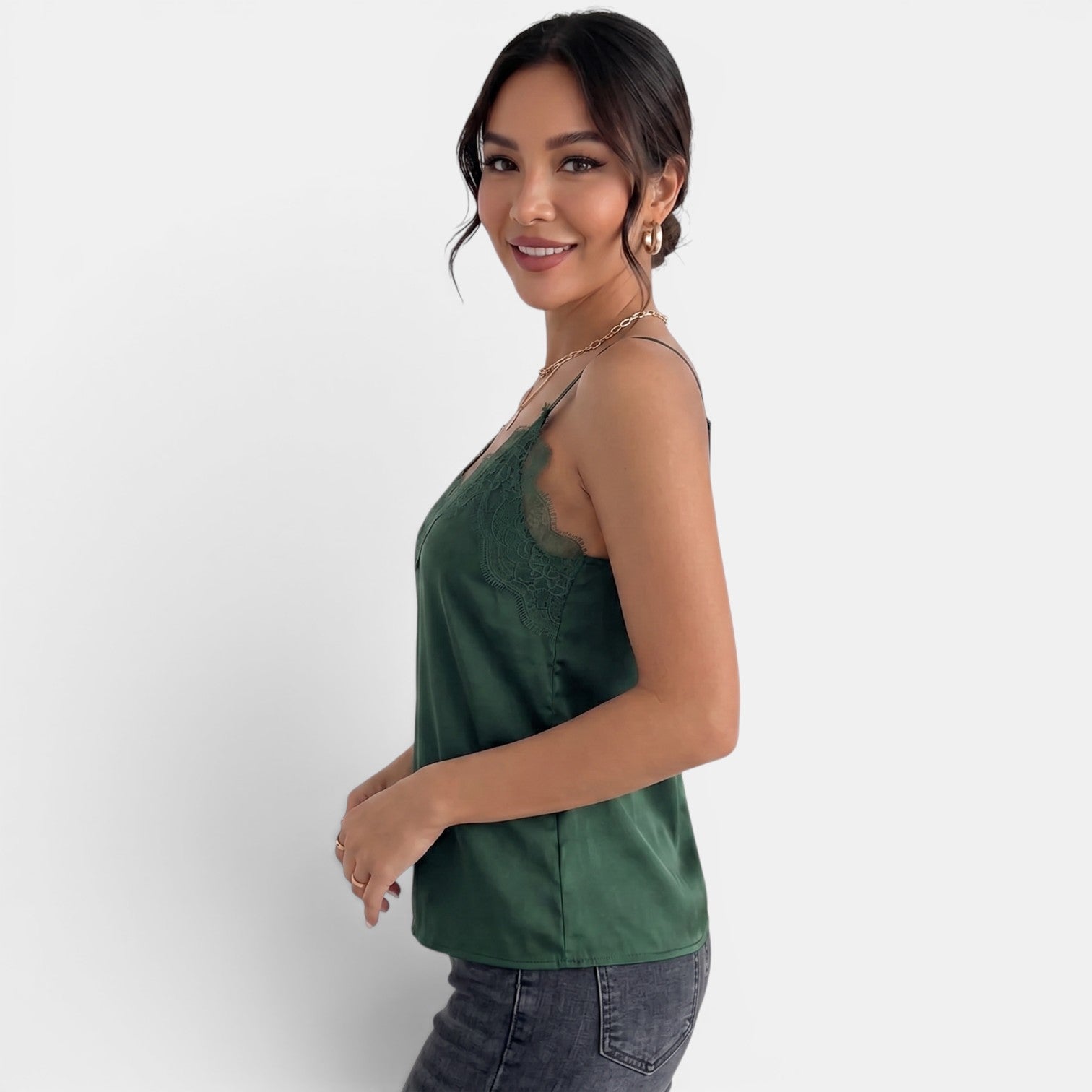 Camiseta Tirantes Mujer Encaje Cuello V
