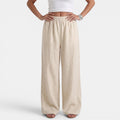Pantalón Ancho Mujer Lino Algodón Verano